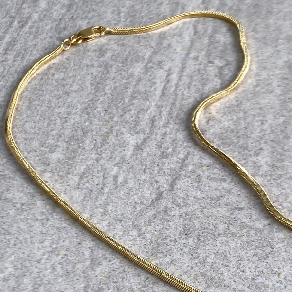 Slangekæde i 14 karat guld 42cm